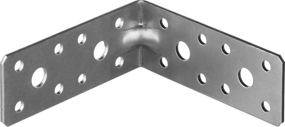 Усиленный крепежный уголок 35 x 90 x 90 x 2 мм цинк ЗУБР УКУ-2.0 310116-35-090