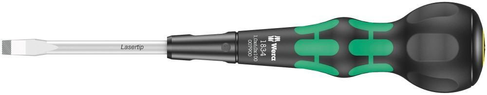 1834 SL Kraftform Ball-Grip Отвёртка шлицевая, SL 1 x 6 x 100 мм, шарообразная рукоятка (WE-007900)