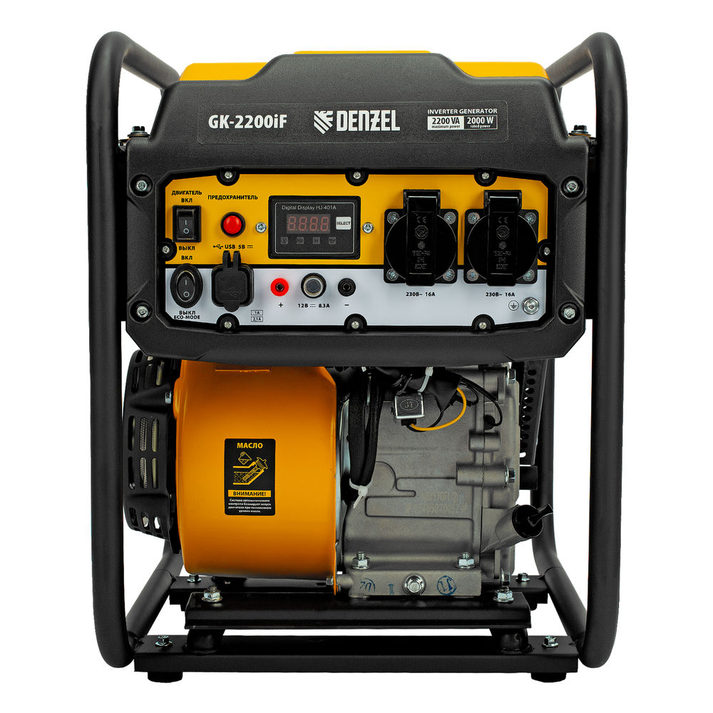 Генератор инверторный GK-2200iF, 2,2 кВт, 230 В, ручной старт DENZEL (94707)