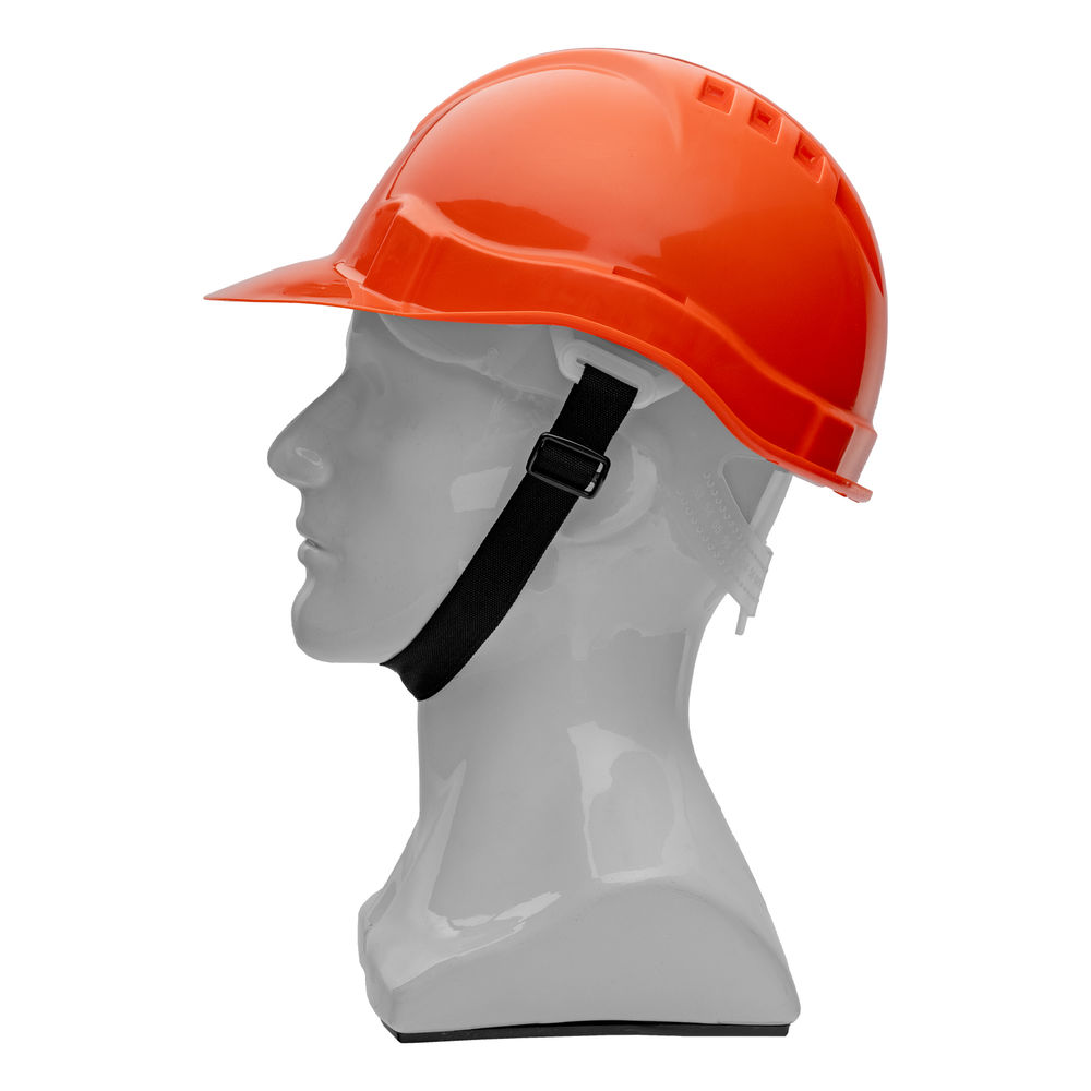 Каска защитная из ударопрочной пластмассы, оранжевая Сибртех (89113)