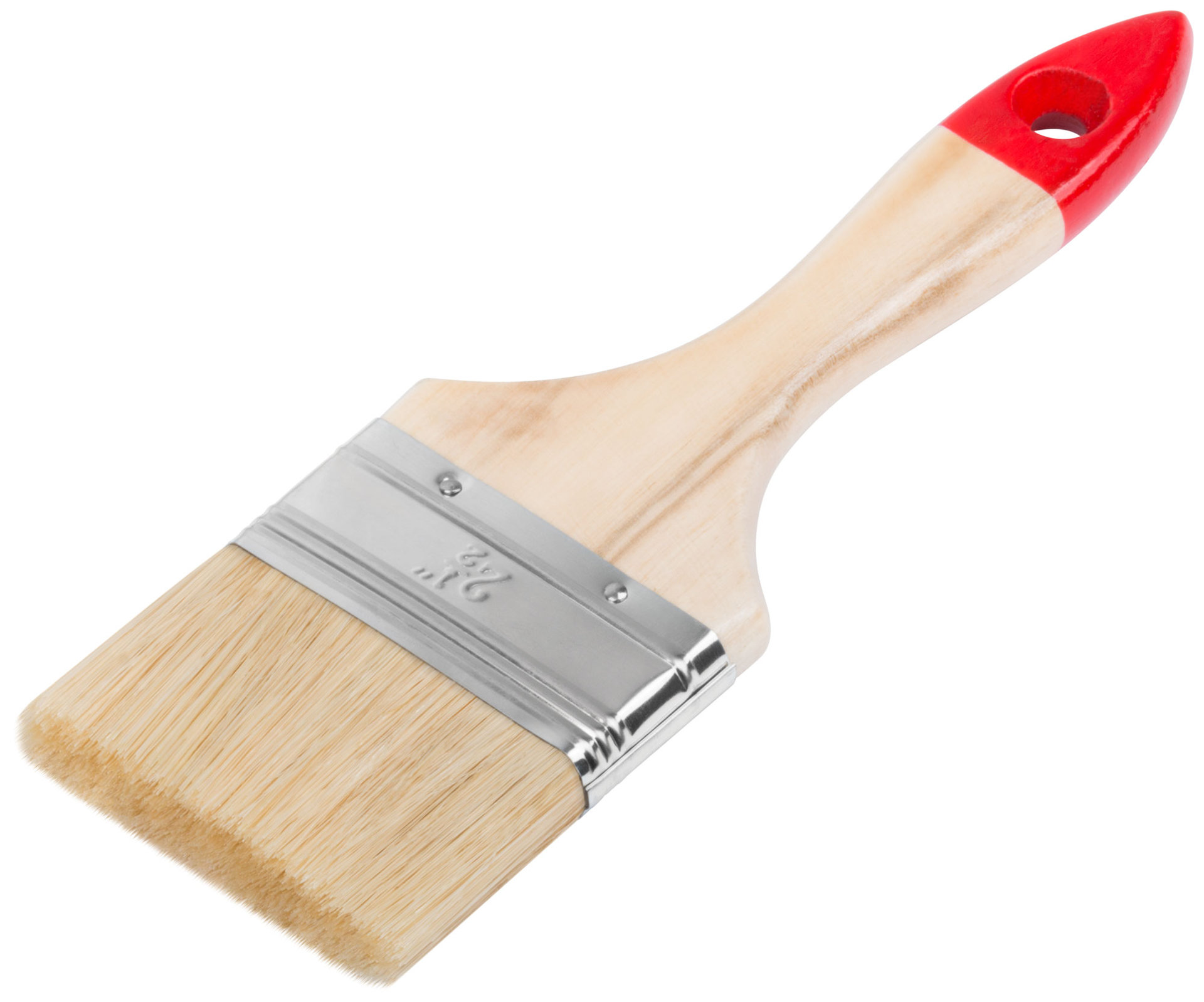 Кисть флейцевая Стандарт, натур.светлая щетина, деревянная ручка 2,5 (63 мм) (01036)