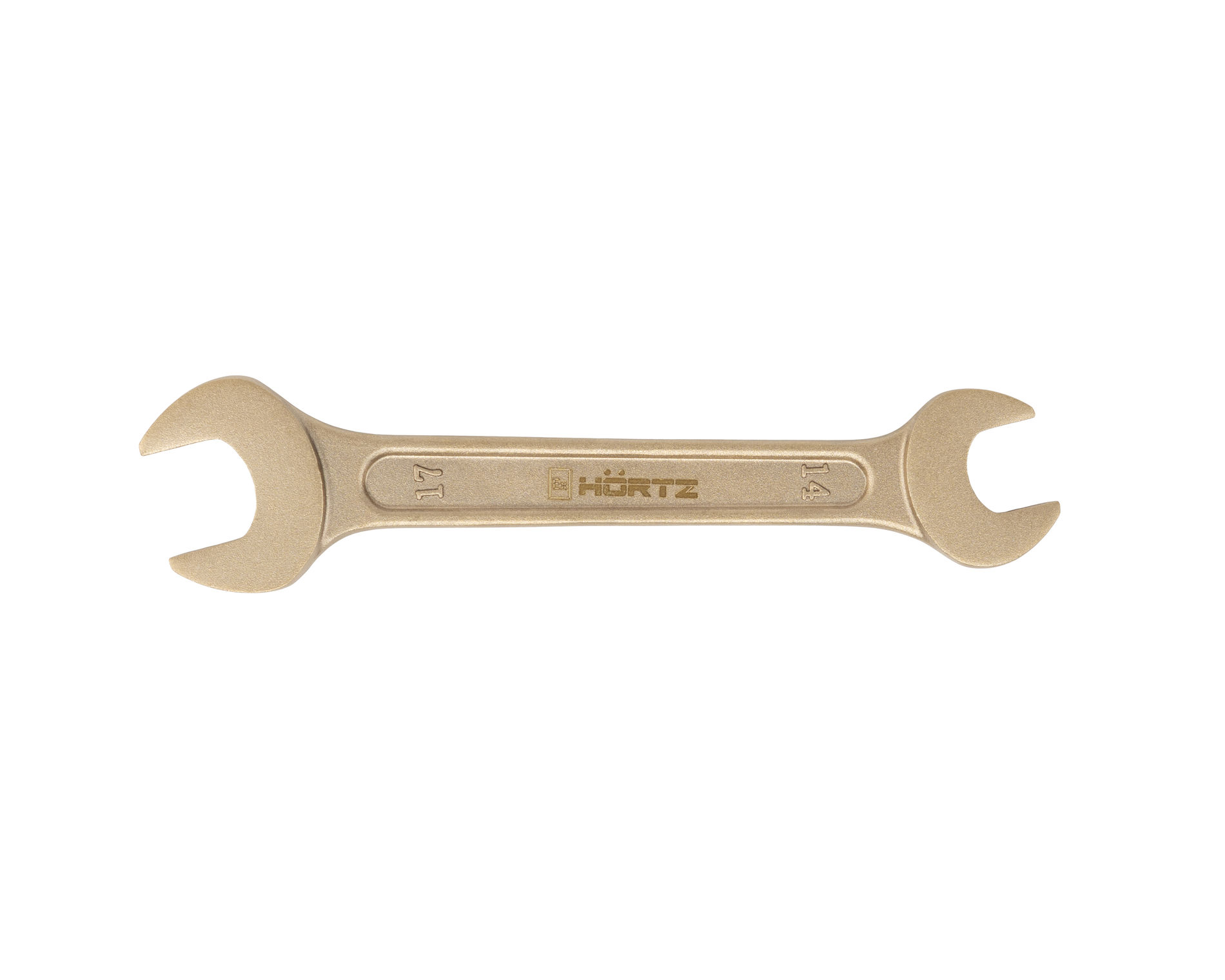 Ключ гаечный рожковый двусторонний 14х17 искробезопасный сплав AlCu, HORTZ