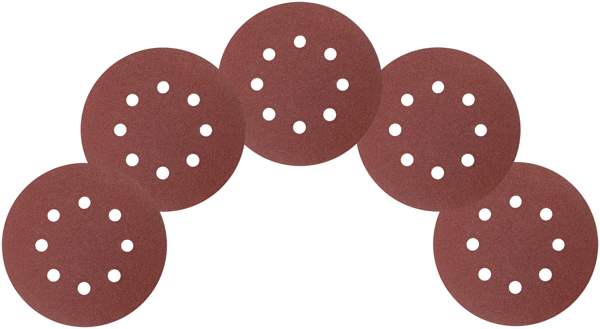 Круги шлифовальные с отверстиями (липучка), алюминий-оксидные, 125 мм, 5 шт. Р 100 (39785)