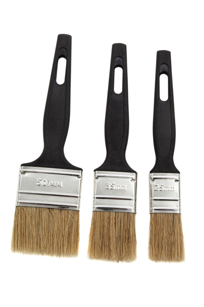Набор кистей флейцевых 3 шт. (25 мм, 35 мм, 50 мм) натуральная щетина, пластиковая ручка Сибртех (82507)