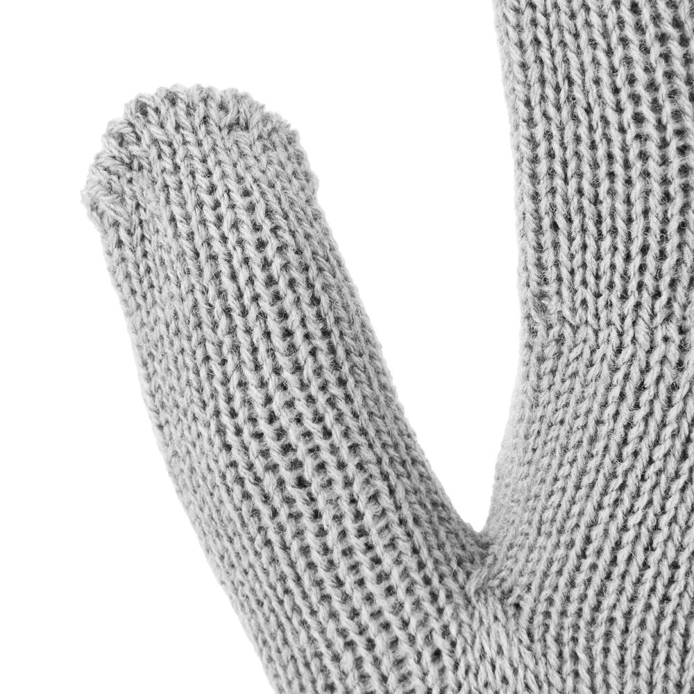 Перчатки трикотажные, акрил, двойные, серая туча, двойная манжета Сибртех (68682)