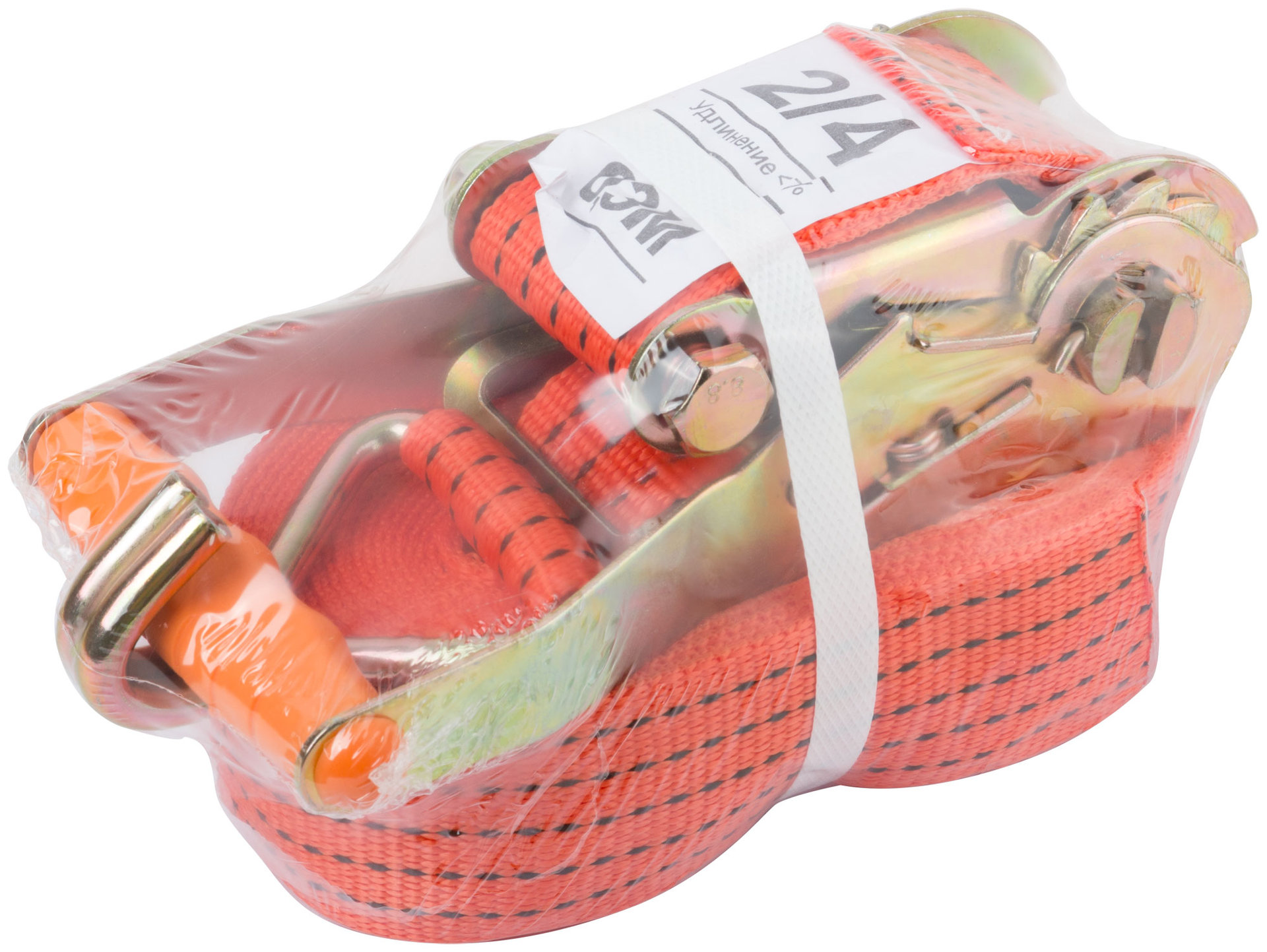 Ремень для крепления груза, храповый механизм 196 мм, лента 50 мм x 8 м, 2000 / 4000 кг (64921)