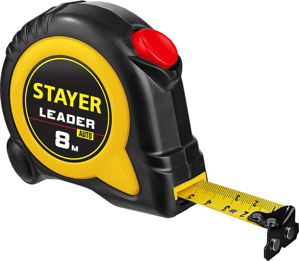 Рулетка с автостопом 8 м х 25 мм Leader Professional STAYER 3402-08-25
