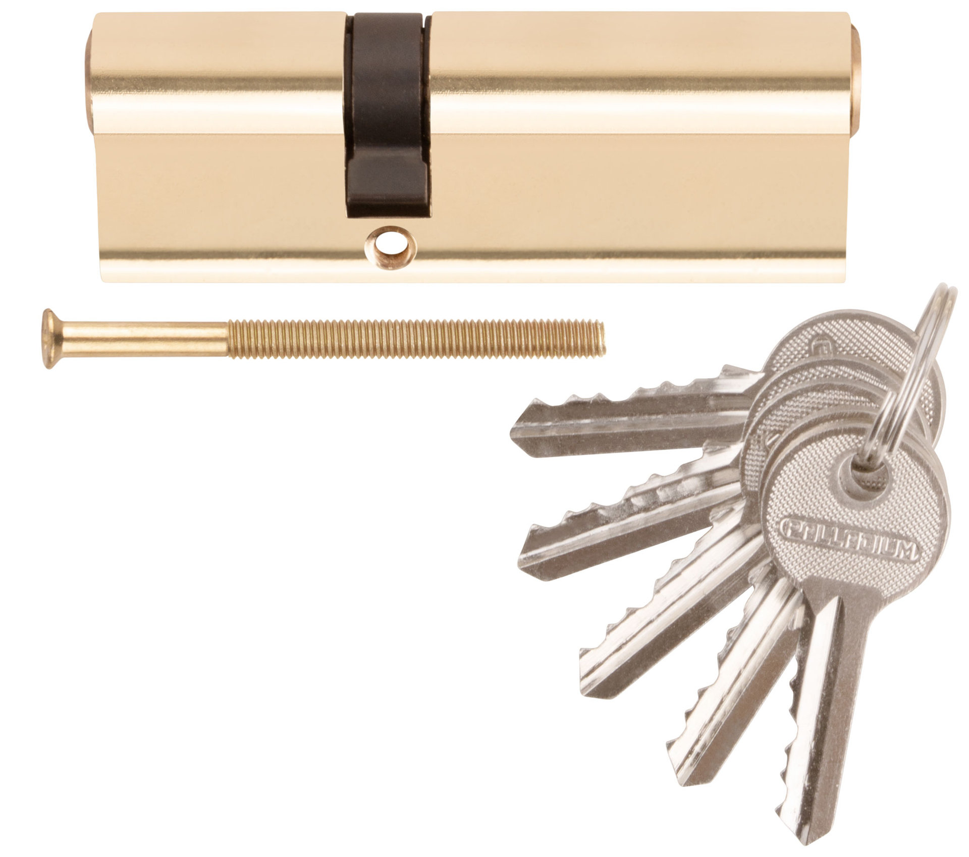 Цилиндровый механизм PALLADIUM асимметричный, 90 мм, ключ-ключ, латунь (67246)