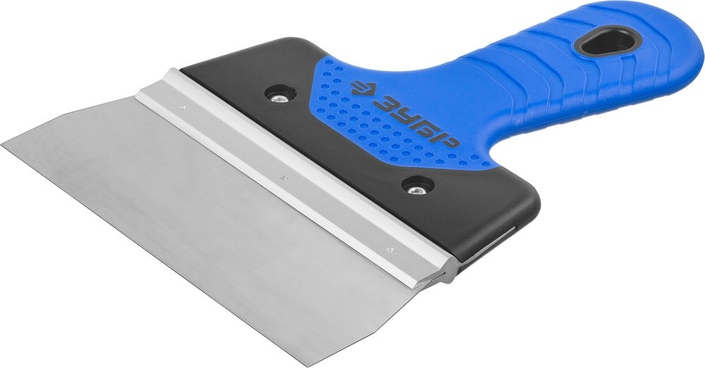 Шпатель фасадный нержавеющий 150 мм, усиленная алюминиевая направляющая, двухкомпонентная ручка ЗУБР Профессионал 10049-15_z03