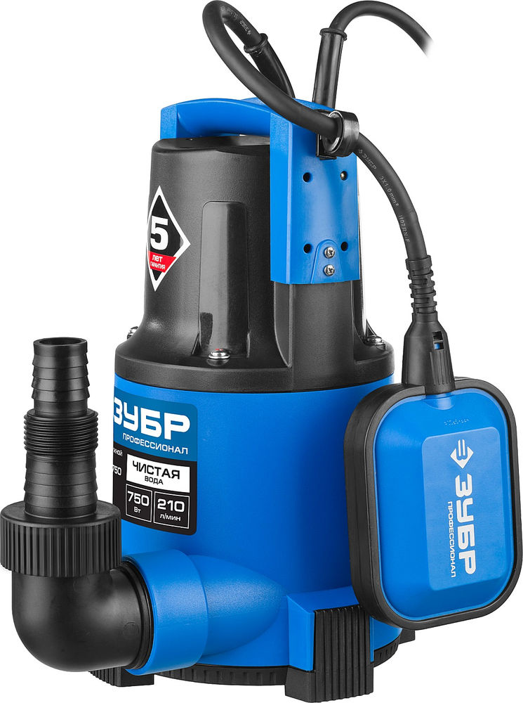 Насос дренажный с минимальным уровнем откачки 750 Вт ЗУБР Профессионал НПЧ-Т3-750