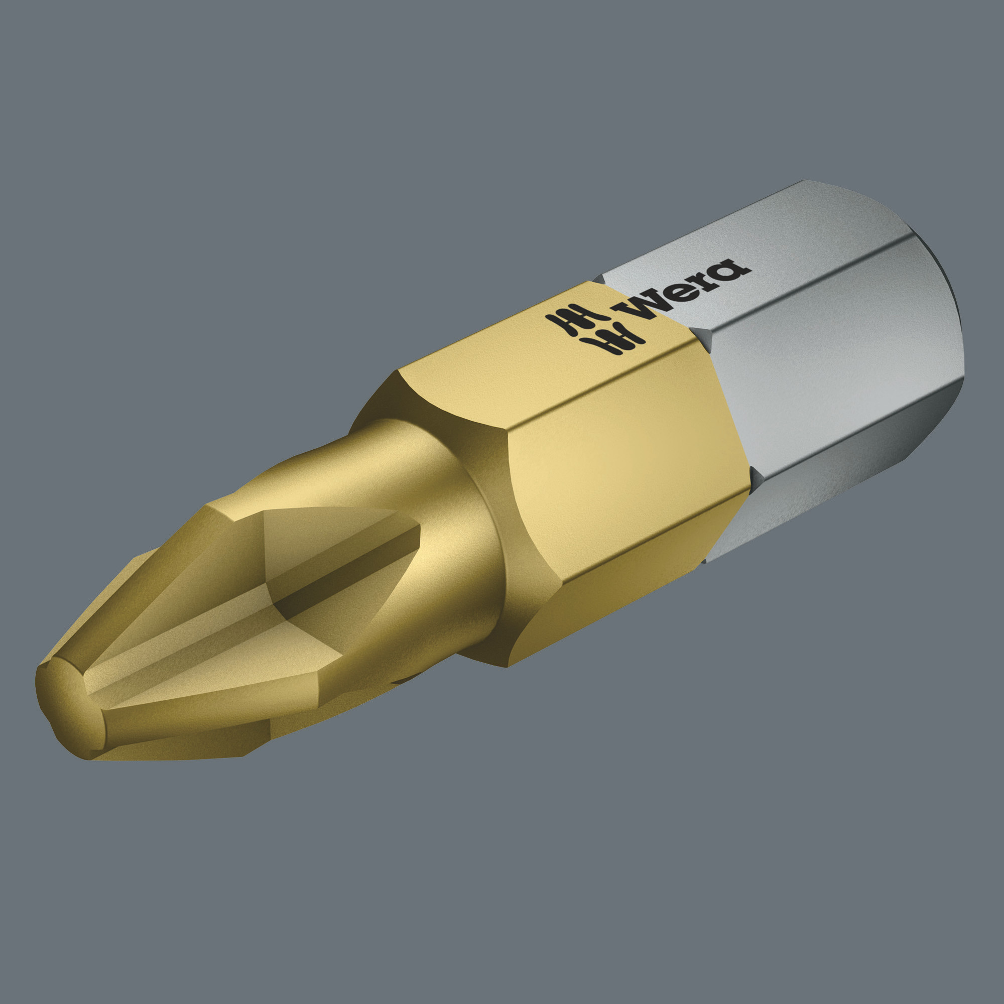 Бита PZ 2 x 25 мм сверхтвёрдая нитрид титана 1/4 C6.3 серия 855/1 TiN PZ Wera WE-480222