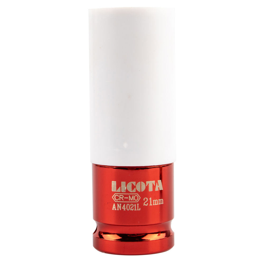 Головка, 1/2, 21 мм, торцевая, 6-гранная, ударная, глубокая, тонкостенная, для литых дисков, Licota, AN4021L