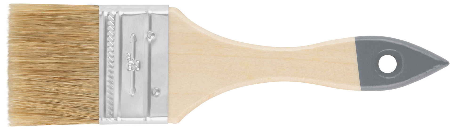 Кисть флейцевая Лайт, натур. cветлая щетина, деревянная ручка 2 (50 мм) (00805)