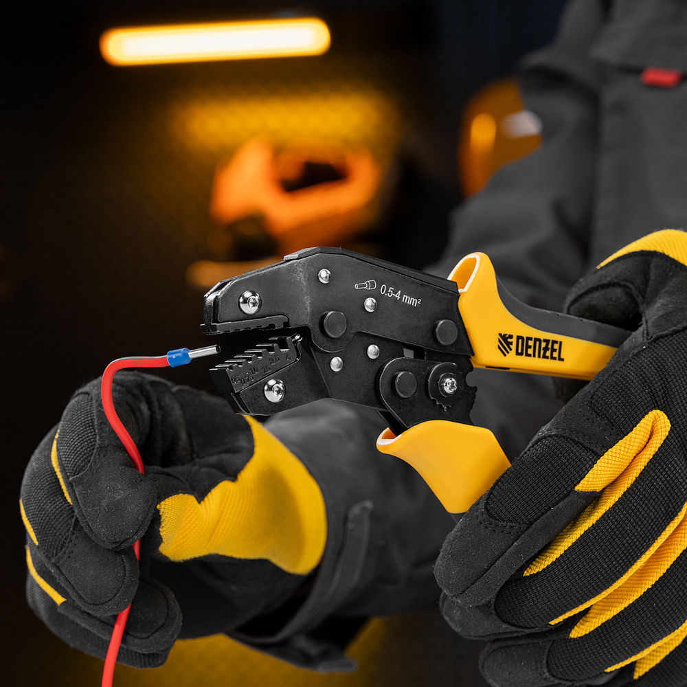 Клещи для обжима наконечников штыревых НШВ, НШВИ, НШВИ-2, 0,5-4 мм2 Denzel (17743)