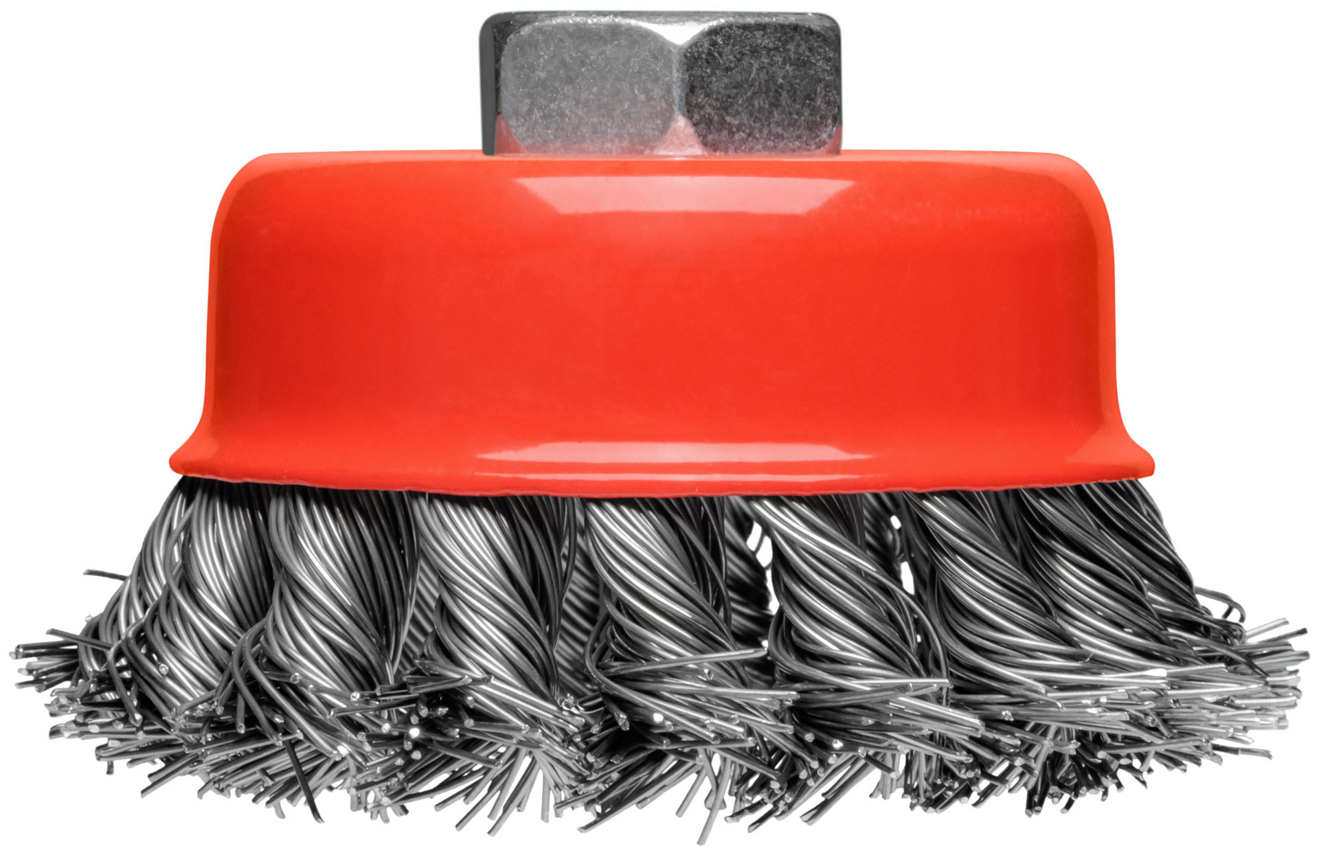 Корщетка-чашка, гайка М14, стальная витая проволока 75 мм, блистер (39097)