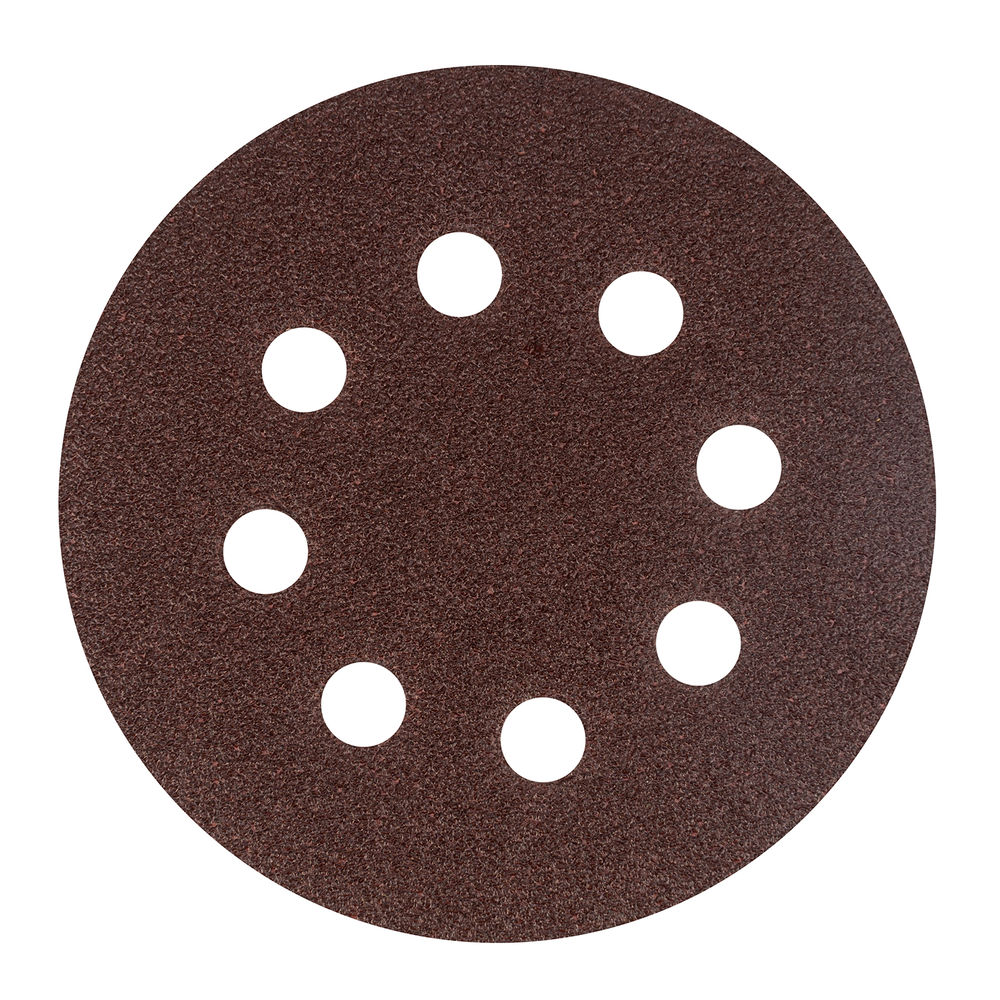 Круг абразивный на ворсовой подложке под липучку, перфорированный, P 60, 125 мм, 5 шт Сибртех (738037)