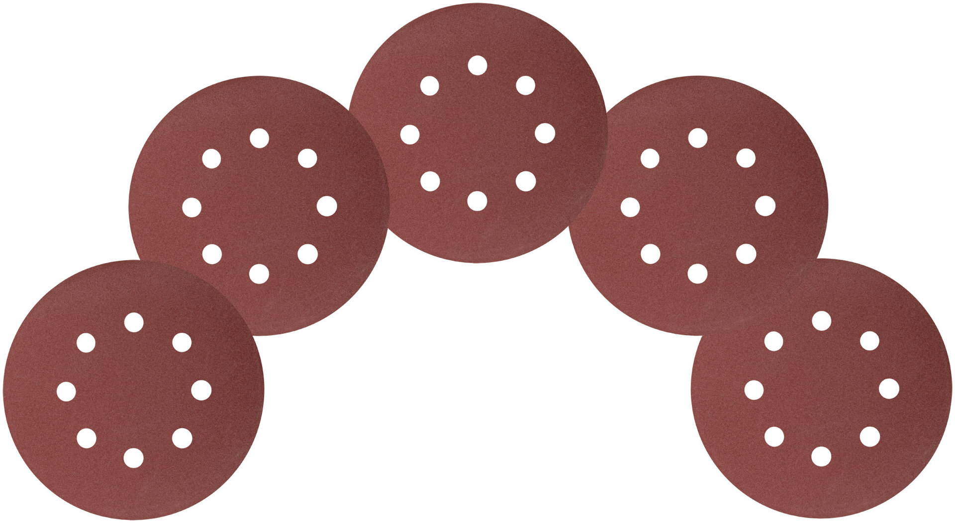 Круги шлифовальные с отверстиями (липучка), алюминий-оксидные, 125 мм, 5 шт. Р 180 (39788)