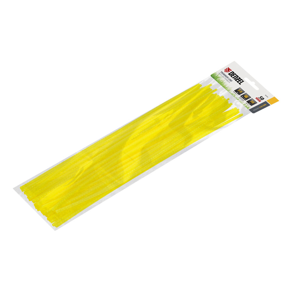 Леска для триммера, зубчатый квадрат нарезанная 3 мм х 30 см, 50 шт Flex cord Denzel (96104)