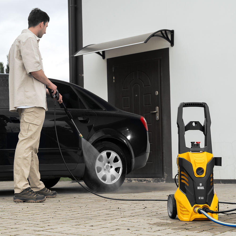 Моечная машина высокого давления R-165, 2200 Вт, 165 бар, 7 л/мин, колесная Denzel (58234)