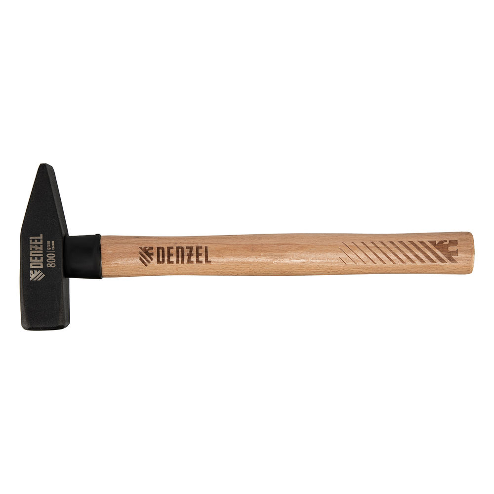 Молоток слесарный, 800 г, кованый квадратный боек, буковая рукоятка Denzel (10435)