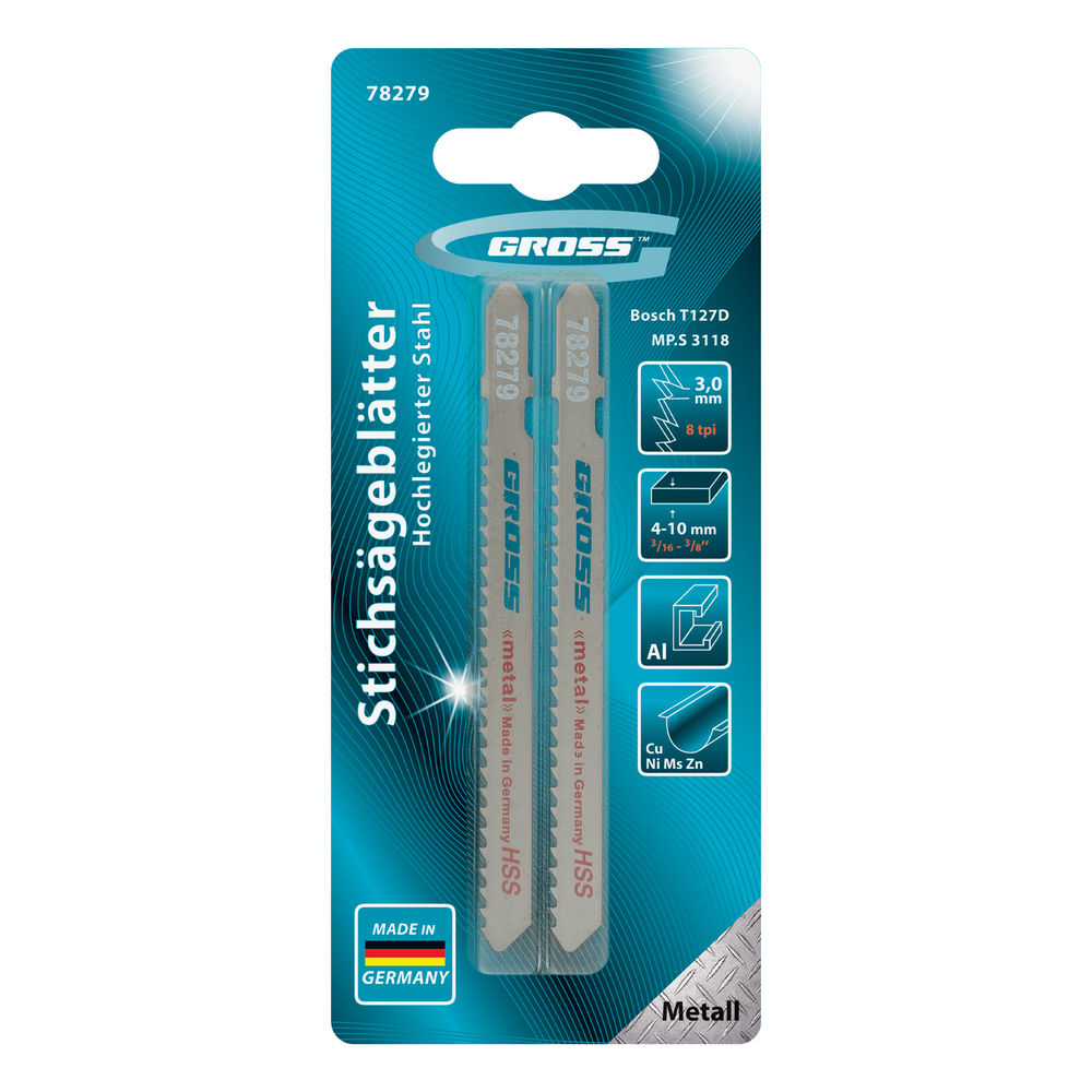 Полотна для электролобзика по металлу, 2 шт, ( 3118-T127D ) Gross