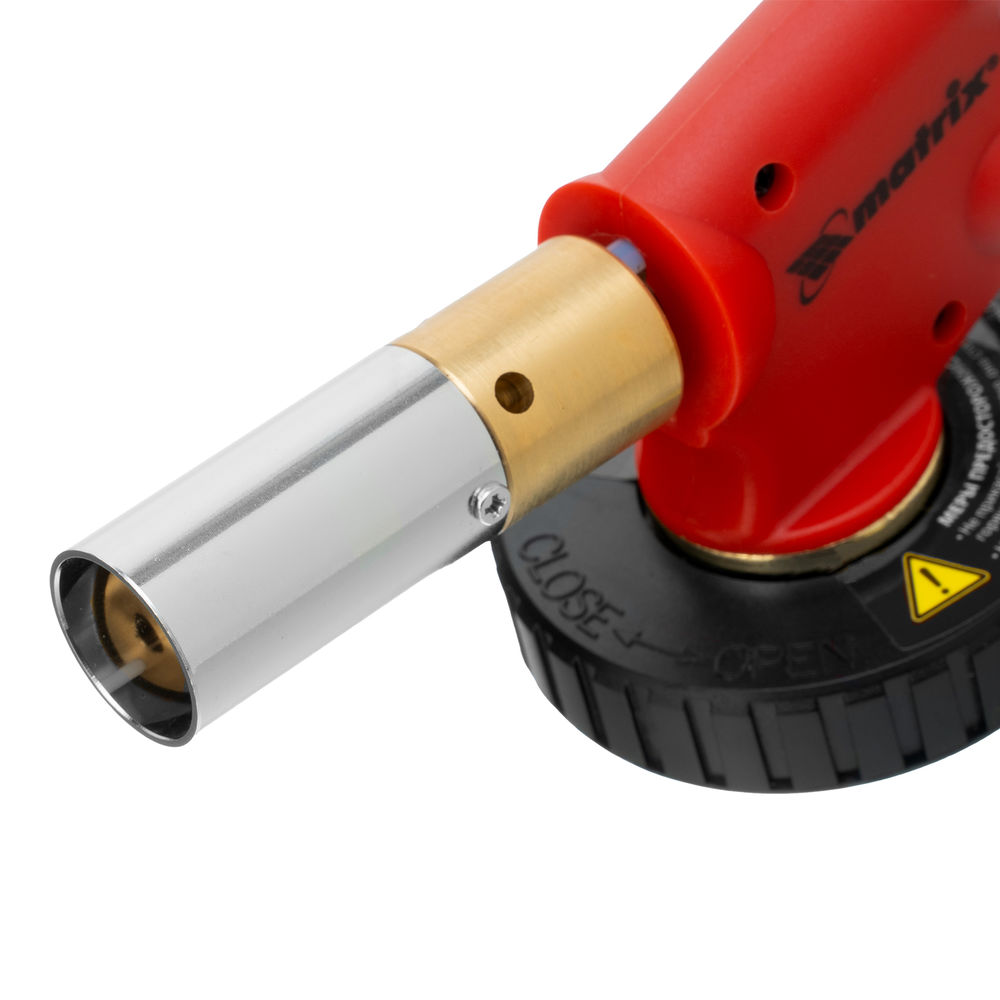 Профессиональная горелка на бутановый баллон, пьезоподжиг, расширенное сопло Matrix (91427)