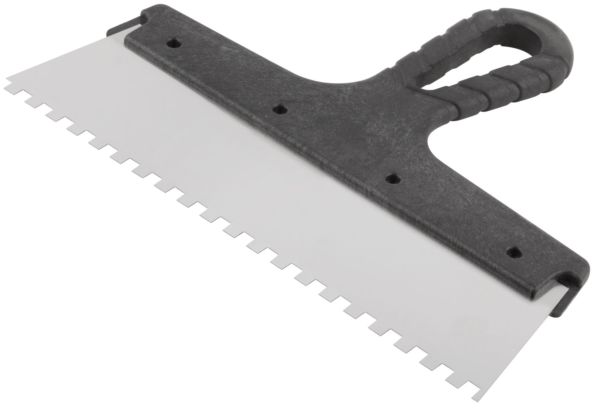 Шпатель фасадный нержавеющий зубчатый 250 мм / зуб 6 мм (06607)