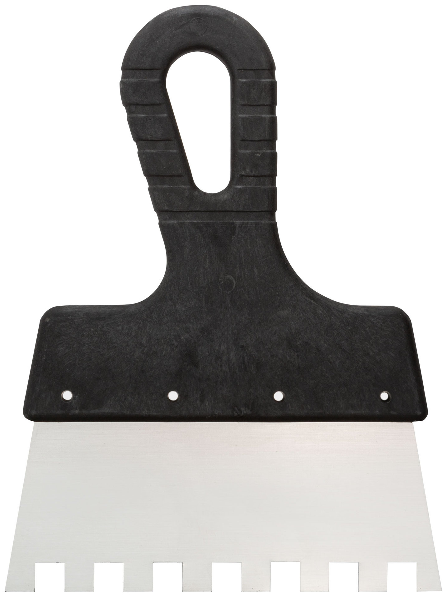 Шпатель зубчатый, 10х10 мм, нержавеющая сталь, пластиковая ручка, 150 мм (30-2338)