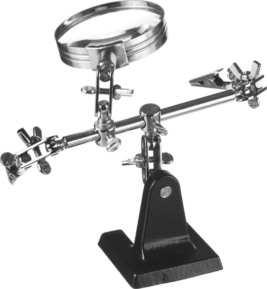 Держатель для пайки третья рука с лупой увел. линза 2Х MAXTerm STAYER 55339