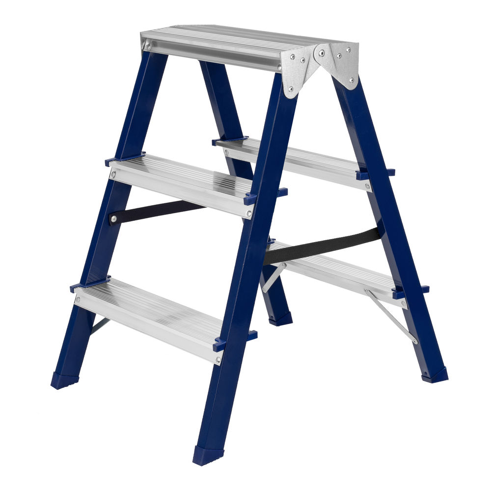 Стремянка двусторонняя 3 ступени, стальная, Сибртех (97933)