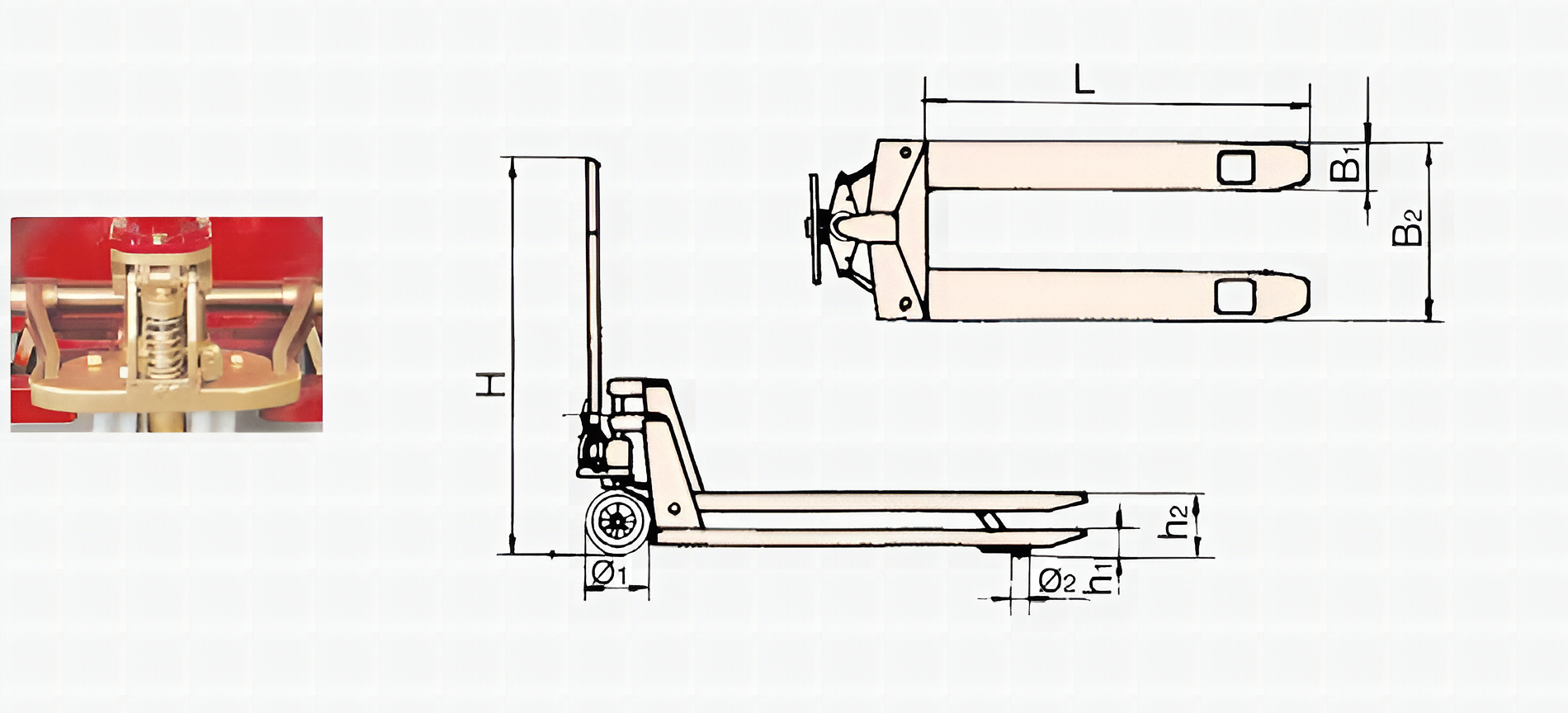 Тележка гидравлическая искробезопасная, сплав AlCu 306-1002, HORTZ