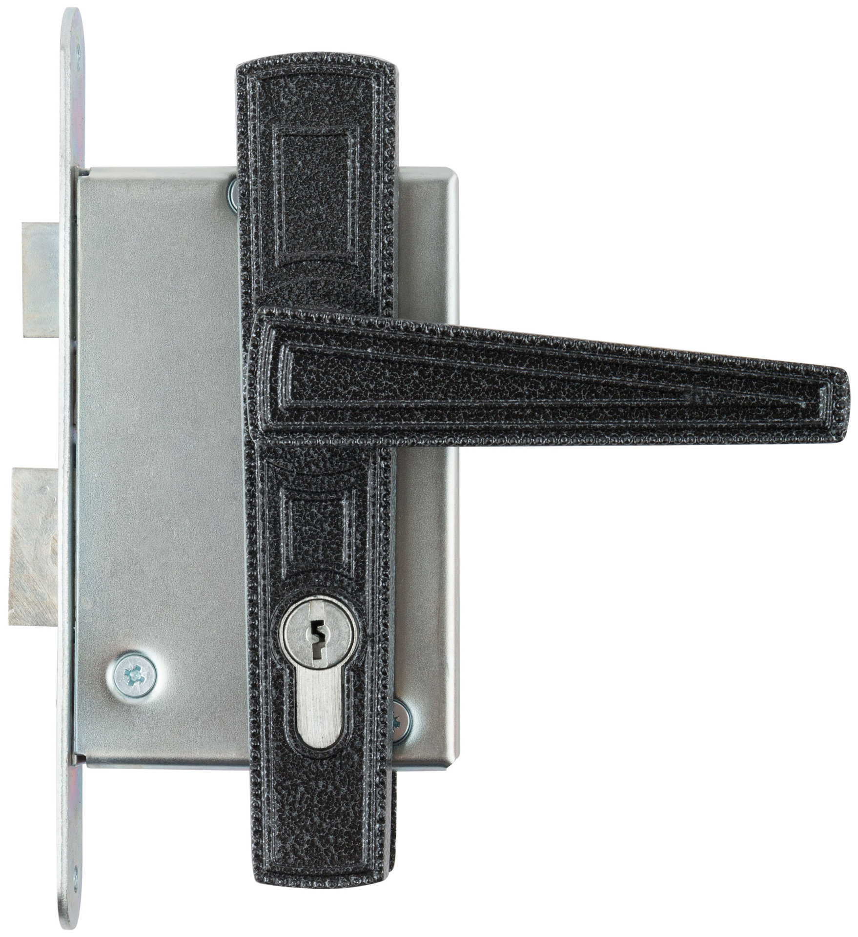 Замок врезной с ручками Зенит ЗВ4-3.01, серебро (67001)