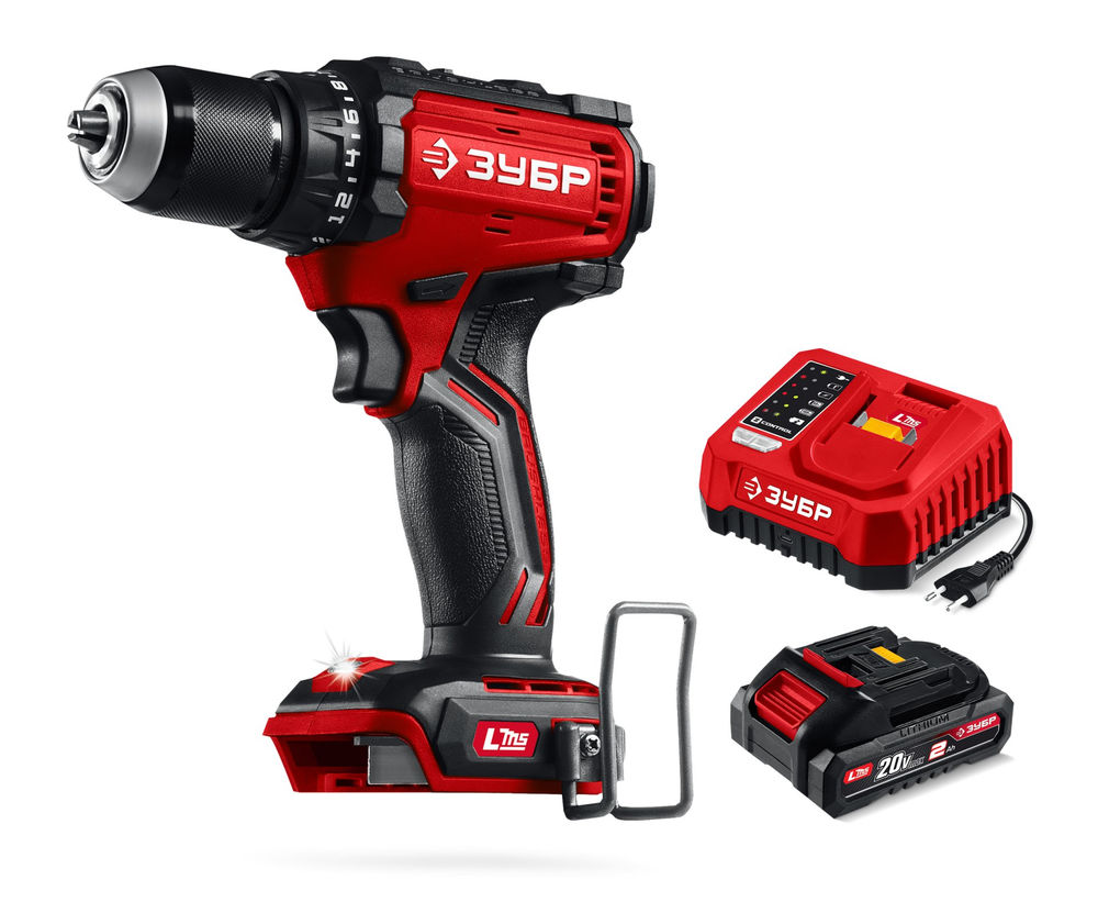 Дрель-шуруповерт бесщеточная 20 В 65 Н·м 1 АКБ LMS 2 А·ч ЗУБР ДБ-65-21