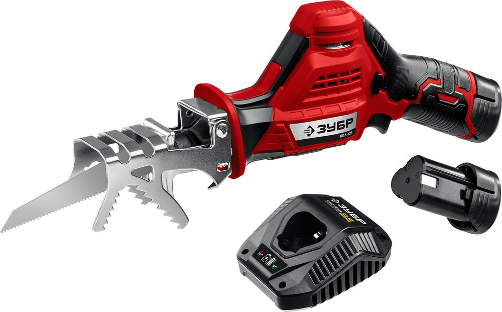 Сабельная пила 12 В 80 мм 2 АКБ 2 А·ч ЗУБР С1-12 СПЛ-125-22