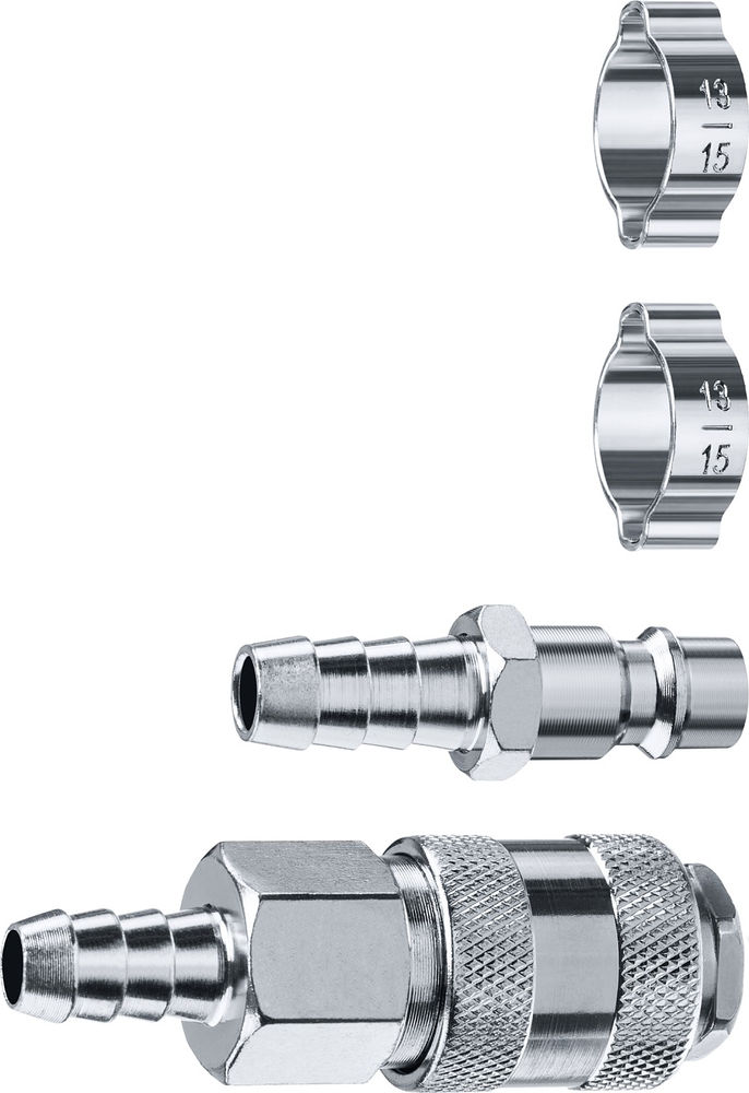 Набор штуцеров «елочка» 10 мм — рапид муфта + рапид штуцер-штуцер «елочка» 10 мм + обжимные хомуты 2 шт ЗУБР Профессионал 64920-10-H