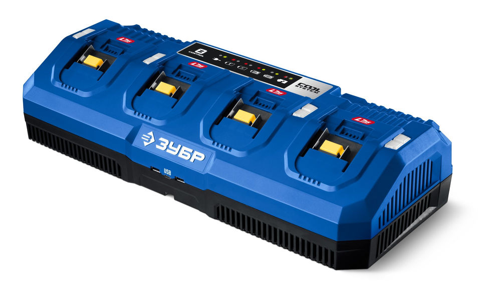 Зарядное устройство для LMS АКБ 20 В 4 порта 4 х 9 А Turbo CHARGE ЗУБР TC-20-4