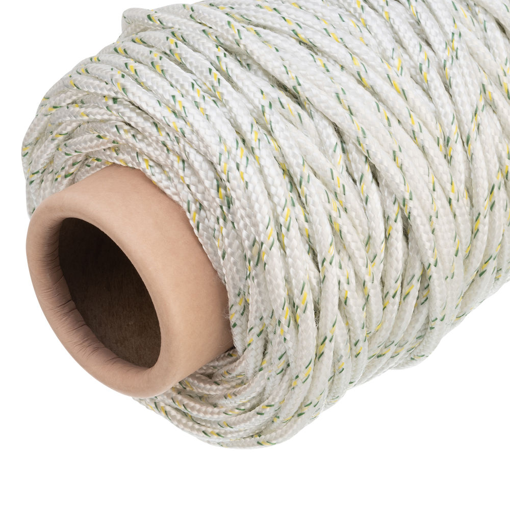 Фал плетеный капроновый с сердечником, 6 мм, L 100 м, 16-прядный, Сибртех (93969)