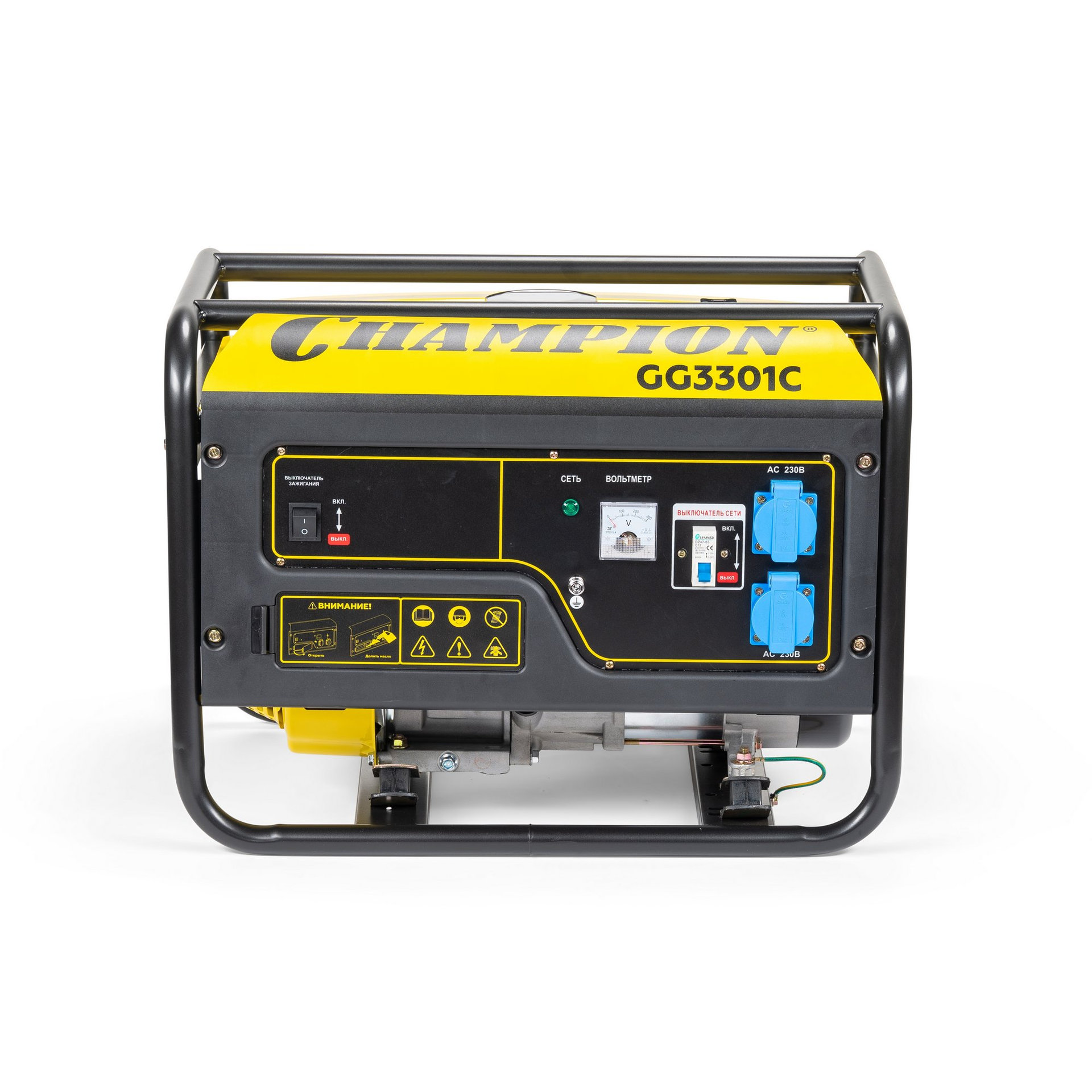 Генератор CHAMPION GG3301C (2,8/3,1кВт 6лс 15л 46кг высокий пусковой ток, 7кВт) (GG3301C)