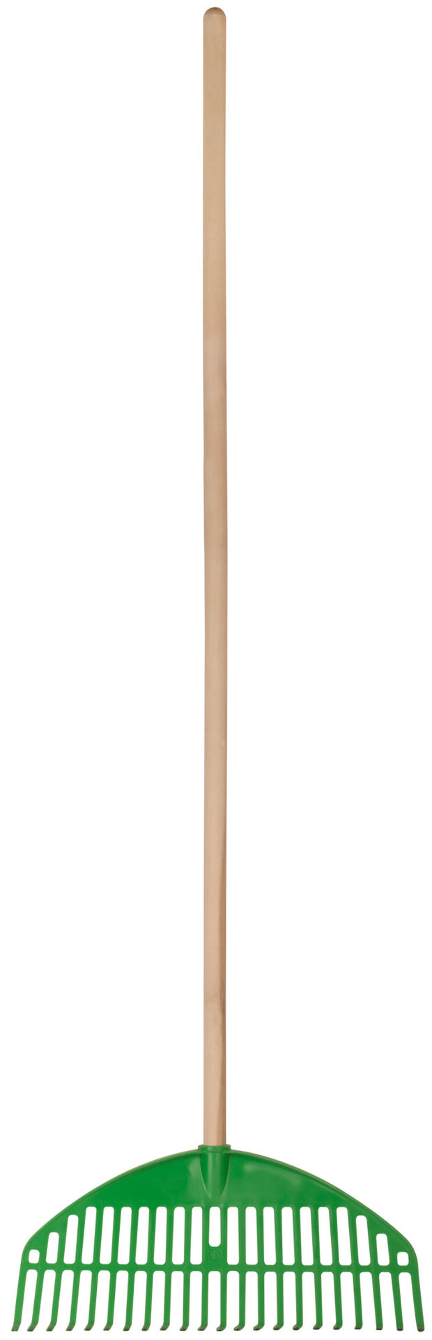 Грабли веерные пластиковые Оазис, 22 зуба, 440 мм, с деревянным черенком (76947)