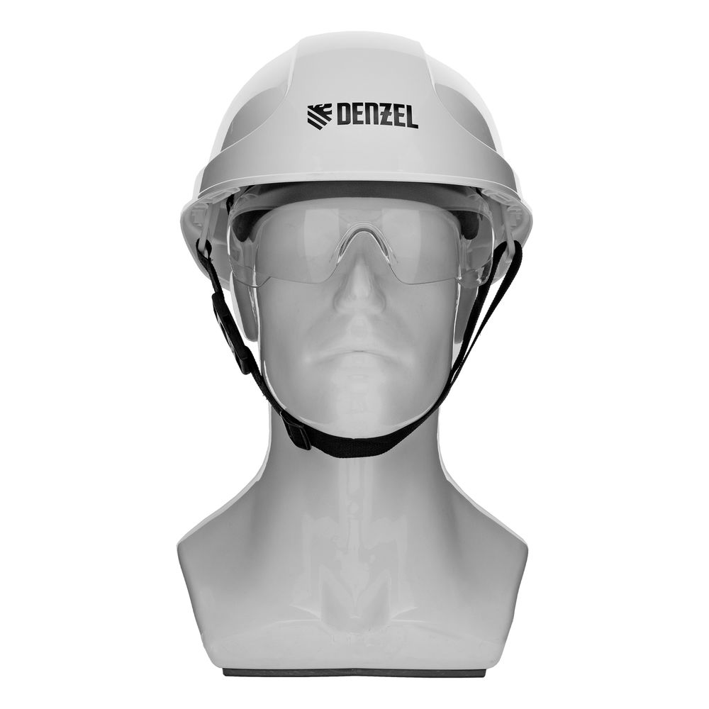 Каска защитная ударопр.«Форвард» (К-05)ABS/PC,комплект со встроен.очк.ОЧК-05 Форвард,белая Denzel (89205)