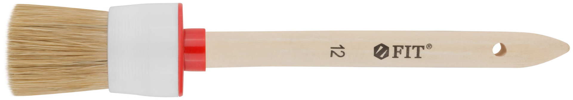 Кисть круглая, натуральная светлая щетина №12 (45 мм) (01307)