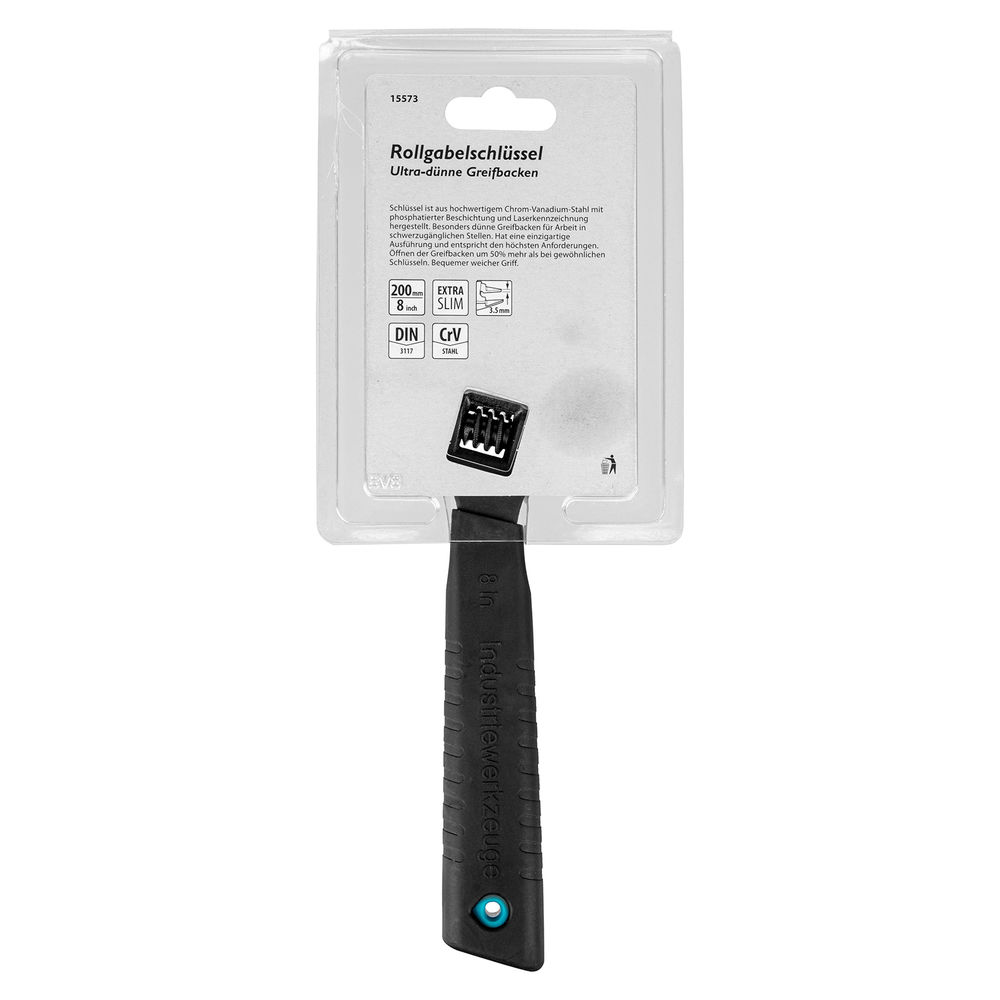 Ключ разводной, 200 мм, CrV, ультратонкие губки Gross