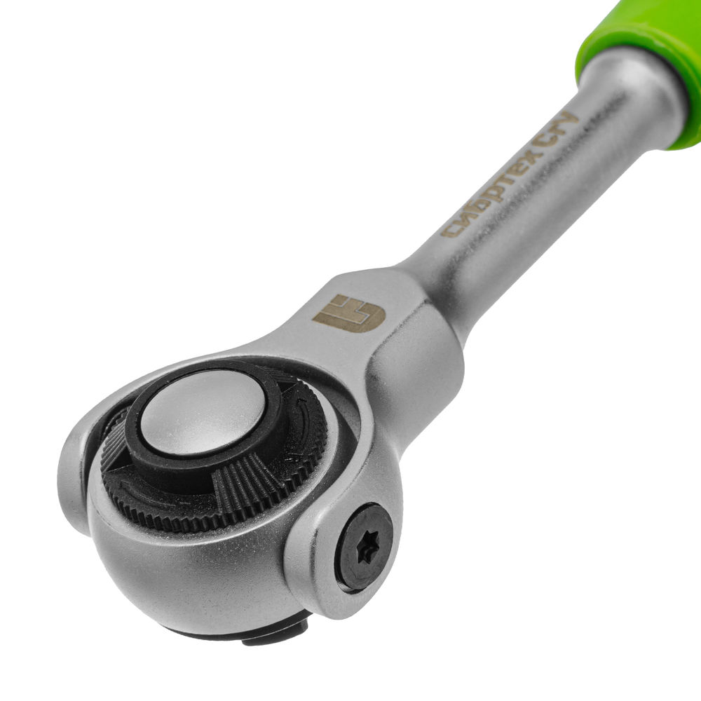 Ключ-трещотка 1/4, 72 зуба, поворотная голова, с быстрым сбросом Сибртех         