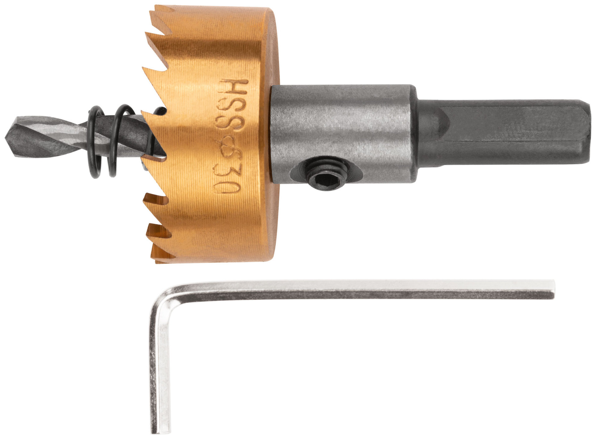 Коронка кольцевая по металлу, HSS сталь, титановое покрытие 30 мм (36868)