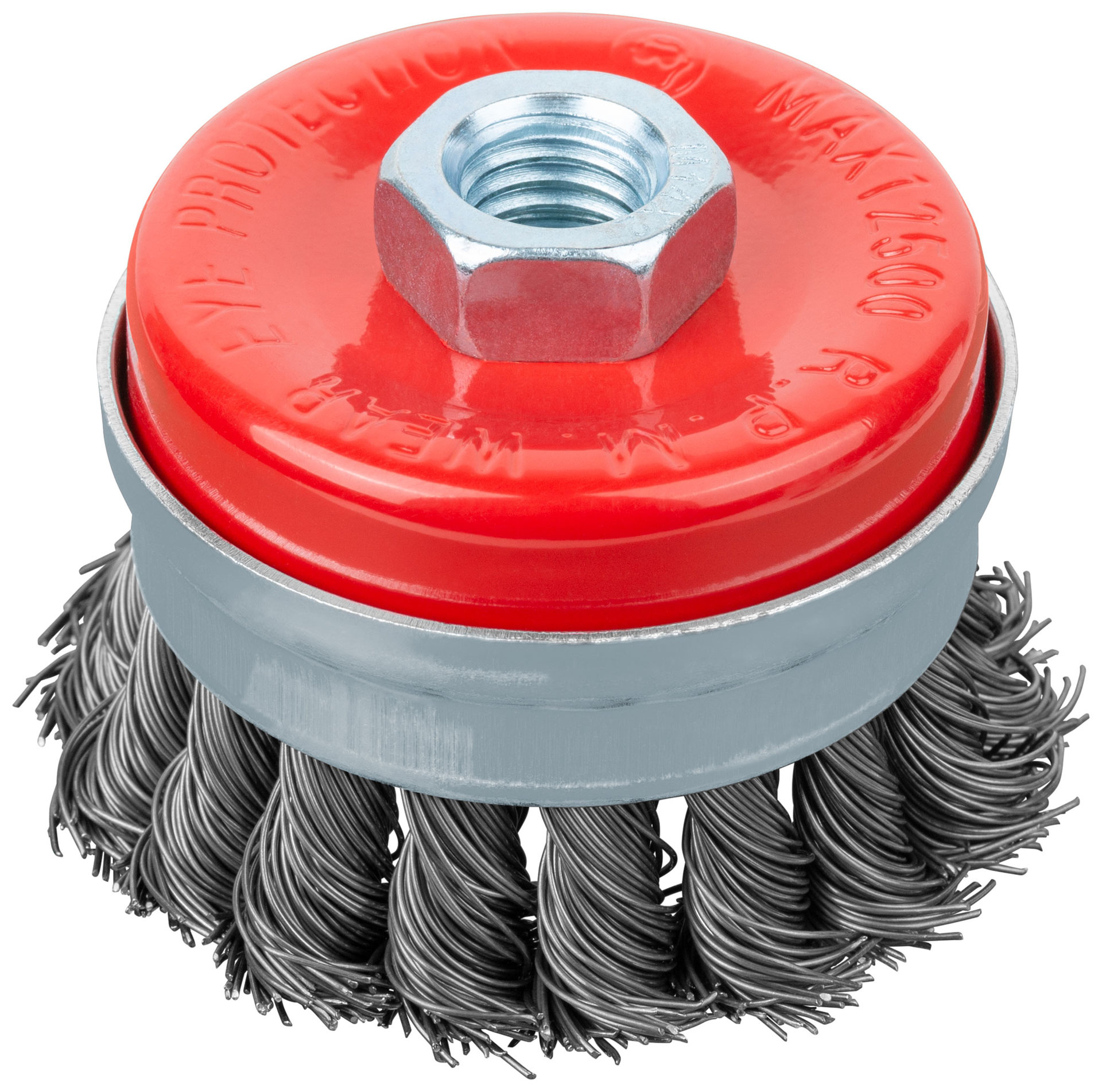 Корщетка-чашка, гайка М14, стальная витая проволока с бандажом, Профи 65 мм (39506)