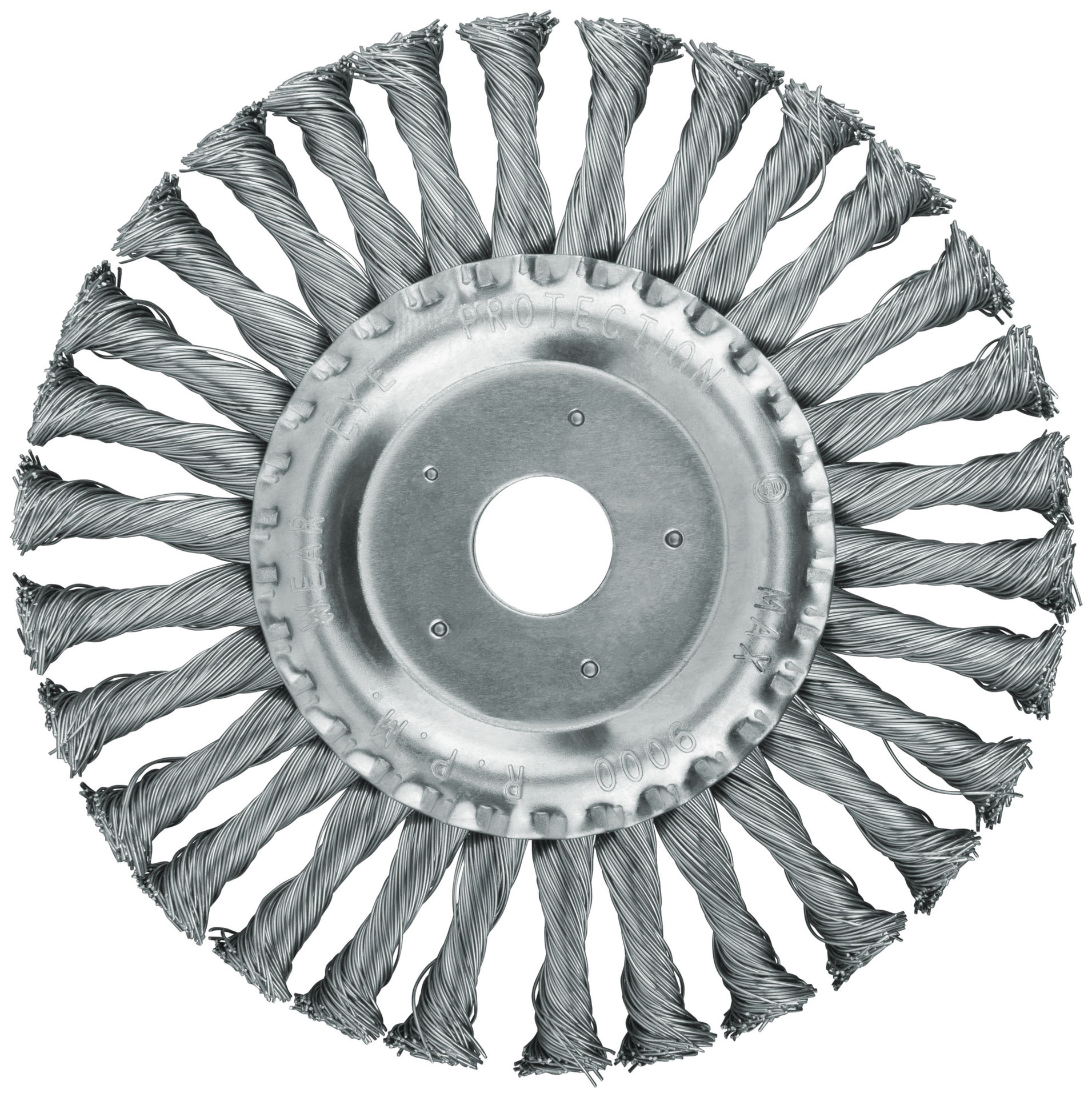 Корщетка-колесо, посадочный диаметр 22,2 мм, стальная витая проволока 180 мм (39108)