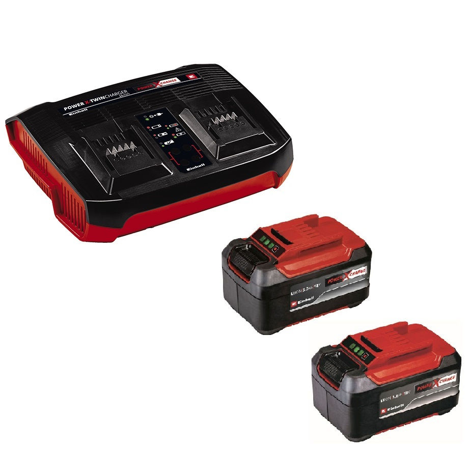 Коса аккумуляторная Einhell PXC AGILLO 36/255, 2х18В,BL,нож+леска,вел.рукоятка +2акк.5.2Ач+ЗУ 2х3А (3411320SET)