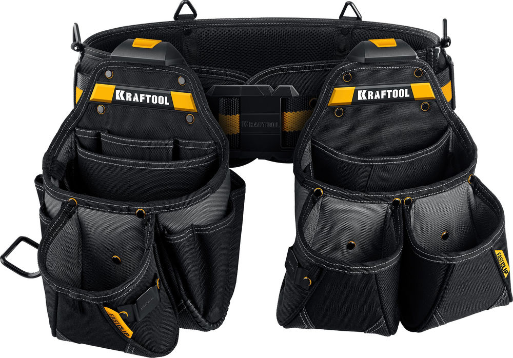 Пояс монтажника в комплекте: пояс монтажника и 2 большие сумки KBS-3L KRAFTOOL 38761
