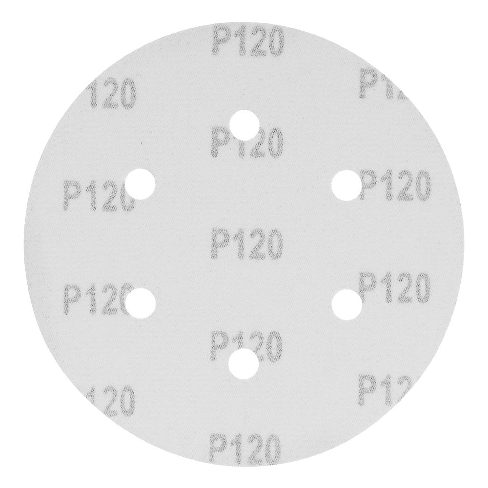 Круг абразивный на ворсовой подложке под липучку, перфорированный, P 120, 150 мм, 5 шт Matrix (73841)