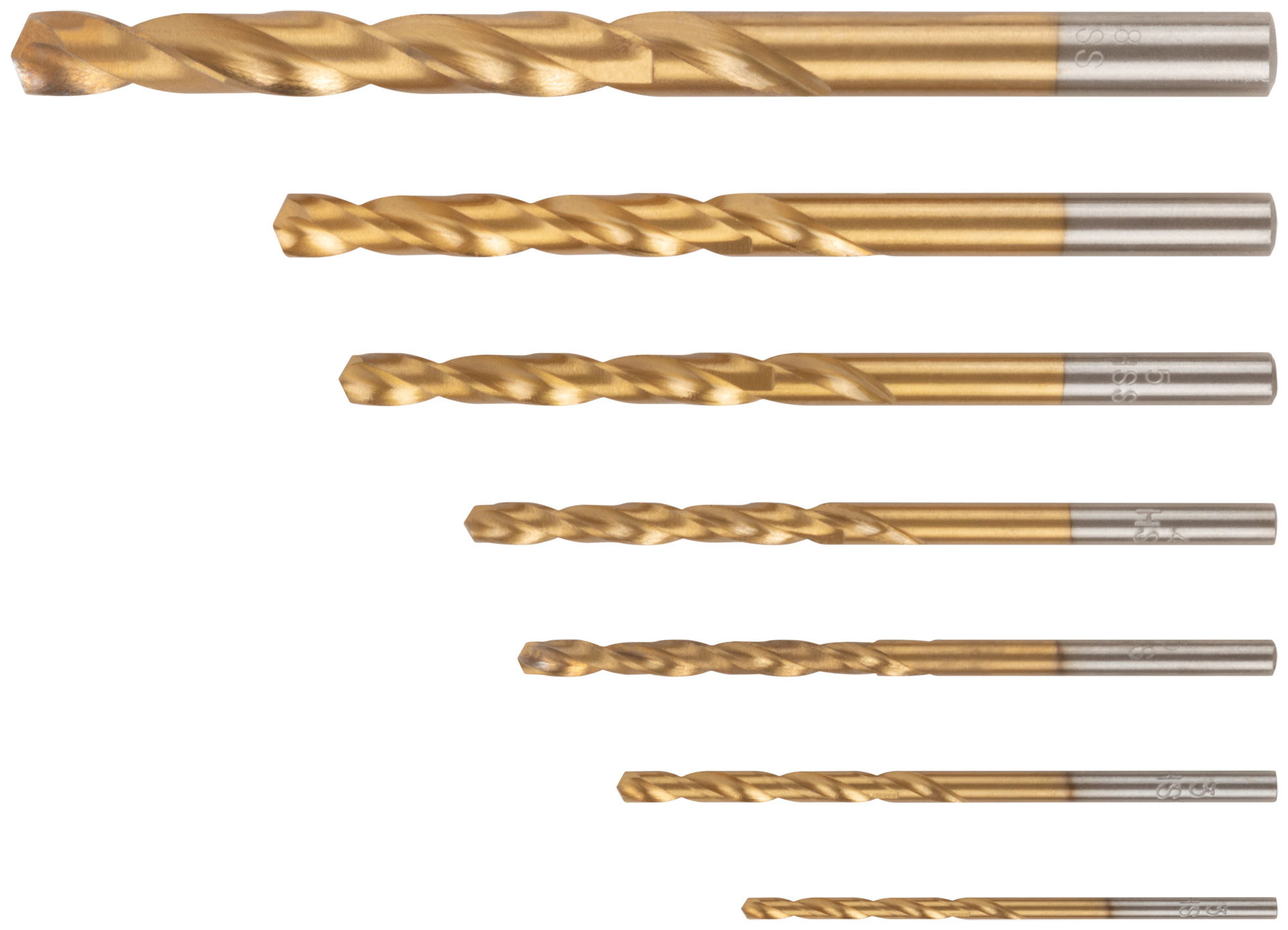 Набор сверл HSS по металлу, титановое покрытие, 7 шт. (2-3-3,5-4-5-6-8 мм) (34215)
